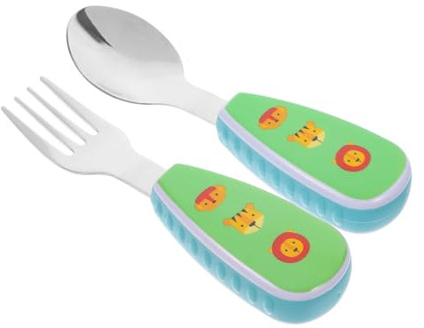 Toyvian 2 Sets Doddle Cutlery Forks and for Self- Eating Training Utensils Storage Box