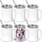 Wzaytia 12 Oz Sublimation Coffee Mug Blanks With Handle, 6 Pack Stainless Steel Sublimation Coffee Tumbler, Individually Boxed, White
