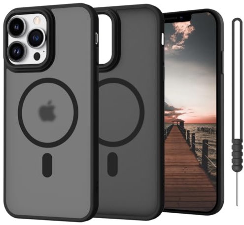 SupVict iPhone 12/12 Pro Case - Magnetic, Slim Translucent Matte Black - Shockproof, Anti-Yellow, Supports MagSafe & Wireless Charging