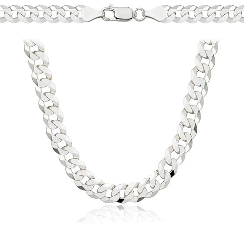 AMAR PRAGNA Ketten für Herren - Silber 925, 50 cm Kette - Herrenhalskette, Panzerkette - Königskette Herren Schmuck, Italienische Qualität, Breite 6,5 mm