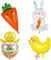 4 Stück Ostern luftballons Hase Karotte Küken Ostereier Folienballon Happy Easter Party Osterküken Carrot Hasen Egg Ballon Osterdekoration