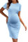 Ekouaer Women's Maternity Dresses Short Sleeve Summer Nursing Dress Light Blue XL