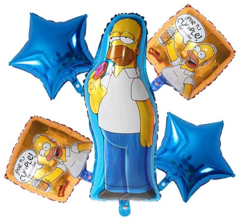 Cartoon Luftballon Geburtstagsballons 5 Stücke PartydekorationenFolienballons in Stern ,Party Supplies für Kindergeburtstags(Blau )