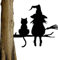 Geteawily Hexen- und Katzenpfahl, Halloween-Dekoration für den Außenbereich, wasserdichte Metall-Hofschilder, Halloween-Outdoor-Dekoration, stilvolle kreative Gartenstecker für Rasen, Garten, Outdoor