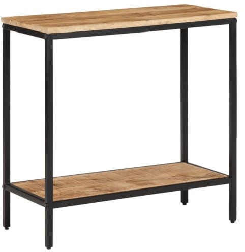vidaXL Table Console 70x35x70 cm Bois de manguier Massif Brut, Bout de canapé, Tables de Couloir, Support de Couloir, Table de Couloir