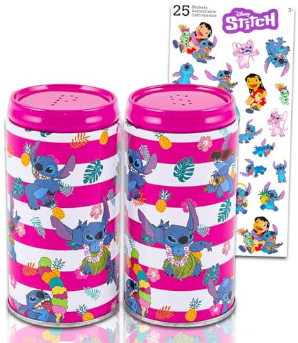 Stitch - Juego de accesorios de cocina Lilo and Stitch, paquete de decoración de cocina con salero y pimentero de puntada y calcomanías | Juego de accesorios de cocina Lilo and Stitch