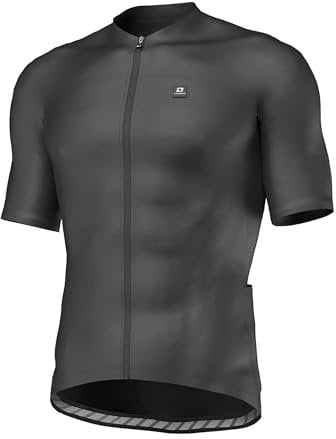 LAMEDA Radtrikot Herren Kurzarm Sommer MTB Rennrad Trikot Fahrradtrikot Kurz Atmungsaktive Schnell Trocknend Elastisch Reflektierend Anti-Rutsch Schwarz M