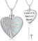 CHENGHONG Urne Halsketten für Asche, Kette Engel Damen 925 Sterling Silber Weiß Opal Asche Schmuck Zum Befüllen Herz Anhänger Engelsflügel Feder Andenken Geschenke für Frauen Männer Hunde