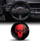 Biomar Labs 3D Silikon Aufkleber Kompatibel mit BMW 36131181082 Emblem Lenkrad 45mm Plakette Zubehör Teile Decals Lenkrad Dekoration Schädel Totenkopf Schwarz Rot V 18