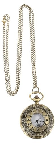 LIFKOME Vintage Taschenuhr Aus Zinklegierung Klein Mit Schutzabdeckung Präzises Quarzuhrwerk Für Herren Und Studenten Retro Hängeuhr Für Alltag Und Geschenk
