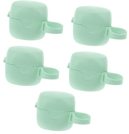 BESTonZON Boîte à Tétines Portable Pour Bébé, Étui Porte-tétine En Pp Vert, 5 Pièces, Rangement Antidérapant Et Anti-poussière, Adapté Pour Bébé Et Voyage, Design Compact Et Léger