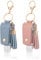 ZEYIYER 2 PCS Hand Sanitizer Holder Keychain, 30ml Mini Hand Sanitiser with Clip, Travel Size Refillable Hand Sanitizer Empty Bottles for Lotion Liquid Soap Shampoo(Blue, Pink)