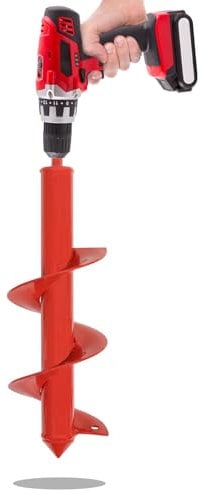 Auger Drill Bit for Planting Bulbs Seedlings,10x30cm Bulb Planting Auger,Widened Auger Spiral Drill Bit,Garden Hole Digger for Planting, Fence Post Repair,Bulb Planter Tool,Red