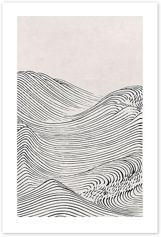 Posterlounge Welle II Poster | 40 x 60 cm von Mori Yūzan Beige Wandbilder Wanddeko