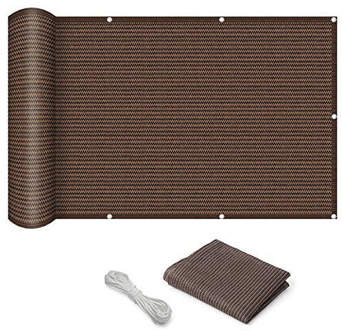 Toldo parasol rectangular transpirable para jardín, piscina, terraza, balcón, 1,6 x 2,4 m, color marrón