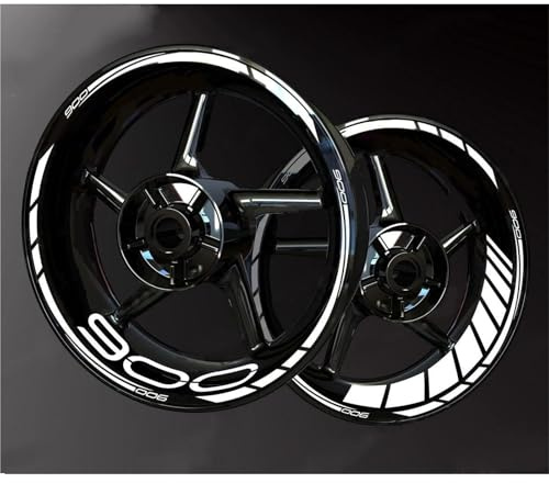 DTASMBD Felgenrandaufkleber Reflektierende Motorradfelgenaufkleber Für Kawasaki Z900 Z 900 Radnabenaufkleber Radaufkleber Motorrad Rad Aufkleber(Weiß)