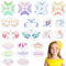 URAQT Tattoo Schablone, 20 Blatt Wiederverwendbare Gesichtsfarbe Schablonen, Tattoo Design Werkzeuge für Gesicht und Körper, für Kinder Erwachsene, Party, Fasching, Weihnachten Halloween (A)