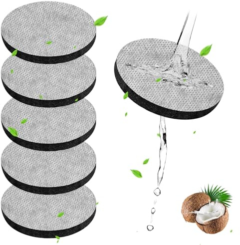 6 Pack Micro Disc Water Filter Discs Replacement Water Bottle Filter Discs Compatible with Brita Fill and Go Water Filter Bottles Carafes Reduce Chlorine Microparticles and Other Impurities