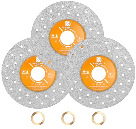 BRSCHNITT Rock Slab Grinding Disc - 4.5 inch(115MM) Glass Cutter Disc (3pcs), Granite Cutting Disc, Diamond Grinder Wheel for Rock Slab, Stone, Tile, Marble, Granite, Glass Diamond Cutting Discs