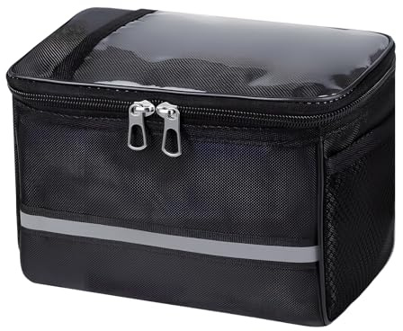 Disnace wasserdichte Lenkertasche für Fahrrad – Vordertasche mit Reflektorstreifen & Reißverschluss | Kompakt, Robuster Oxford-Stoff | Passend für Rennrad, Mountainbike, E-Bike (20x10x17cm)