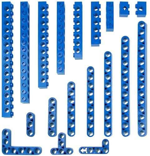 114 Stück Technische Bauteile-Set – 1-16 Noppen, T-förmig & L-Träger(Blue) | Technical ersatzteile mit Liftarm, Lochbalken , Kompatibel mit großen Marken, Spielzeug für Jungen, Erwachsene