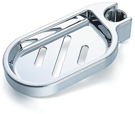 Adjustable Rail Slide Soap Dish Holder, Silver ABS 166x84mm for Shower Bathroom Fits 22mm Pipes