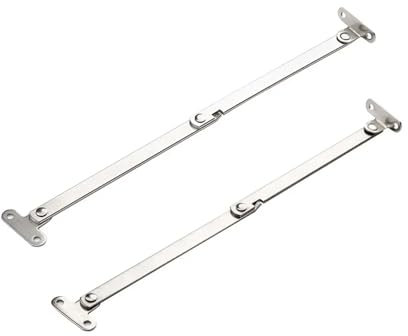 2pcs/Set Stainless Steel Cabinet Cupboard Furniture Doors Close Lift Up Stay Support Hinge Kitchen Long Service Life for Cupboard,Folded Door,Combination