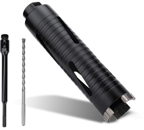 MOXPIFY 48mm x 170mm Long Diamond Core Drill Bit Set with 240mm SDS Plus Shank. To Be Used In Concrete Masonry Brick Block Stone Granite.