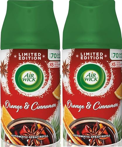 2 x Air Wick Freshmatic Spray Refill 250ml - Orange & Cinnamon (Mulled Wine)