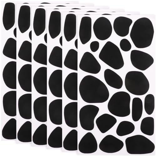 Gadpiparty Selbstklebende Filzaufkleber 6 BläTter Schwarze Filzkreise Diy Bastelmaterial FüR Kleidung Wand Hut Festival Dekoration Kinder Spielzeug