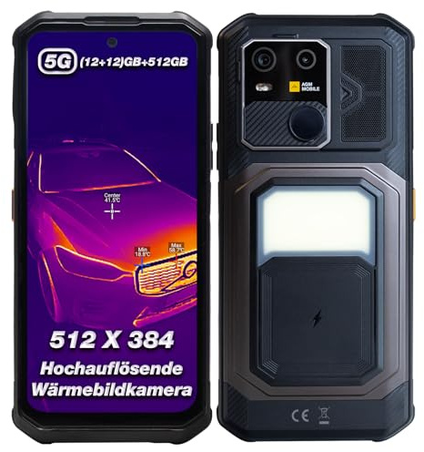 AGM G3 Pro Rugged Smartphone mit Wärmebildkamera Android, 10000mAh Akku, 5G Outdoor Handy, 24GB+512GB Speicher, 116dB Lautsprecher, IP68/IP69K Wasserdicht, 6.72 120Hz, Baustellenhandy ohne Vertrag