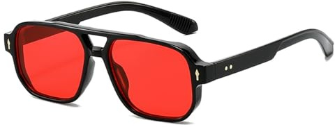 WDZAYXC Retro Square Sonnenbrille für Damen und Herren | 70er Jahre Vintage, Trendy Brille Klassisch, Double Brücke, UV400 Schutz
