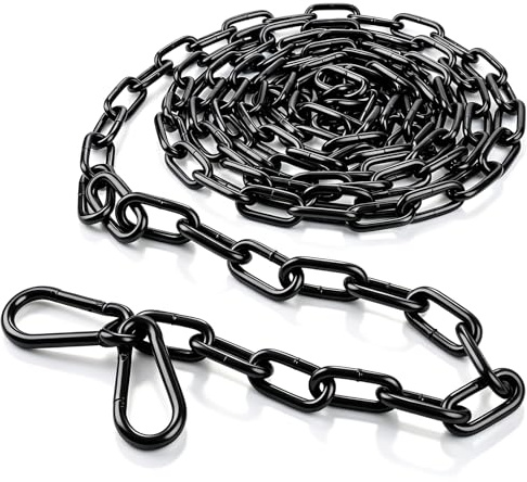 mawmuaw Kette Meterware Schwarz, 1.5M Stahlkette Metall 3 mm Gliederkette