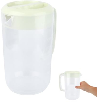 Toyvian Large Capacity 4L Water Pitcher with Lid Jug Featuring Sturdy Handle for Milk Tea Store and Home
