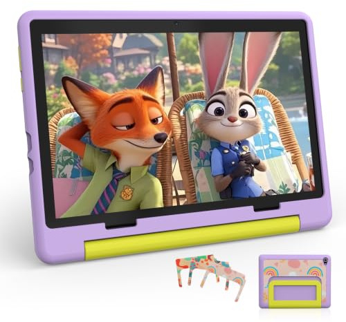 Laptok Tablet 10 Pulgadas Android 16, 24GB RAM 64GB ROM Control Parental | Pantalla IPS HD 1280×800, Batería 6000mAh, WiFi 6, Bluetooth 5.4, Tablet para Aprendizaje, Vídeos y Juegos, Morado