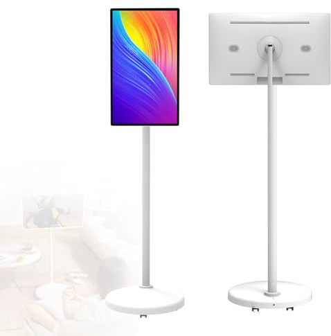 Tablet TV portatile, supporto mobile da 24 pollici su ruote, schermo touch screen con rotazione completa, tablet intelligente con 8 GB di RAM e 128 GB di spazio di archiviazione