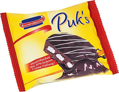 KuchenMeister Puks Dessertkuchen mit Creme Füllung 62 g im 18er Pack - Süßer Mini Kuchen aus luftig leckerem Rührteig mit zart-cremiger Füllung (18 x 62 g)