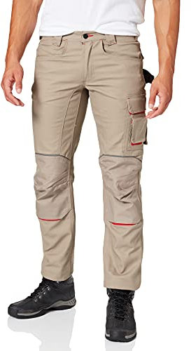 U-Power FREE, pantaloni da uomo, pantaloni cargo multitasche, tasche per ginocchiere, tasca sulla coscia rimovibile, tessuto confortevole, inserto elastico, usura esterna resistente (DESERT SAND_48)