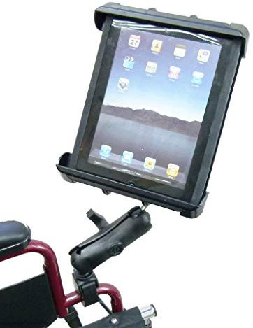 Wheelchair Rail/Tube Mount with Extension & Tablet Holder for Apple iPad 2 (sku 21795)