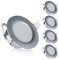 TEVEA PREMIUM LED Einbauleuchte - 230v - LED Einbaustrahler - helles, reines Licht - Deckenspot - Ultra Flach - IP44 - Energieklasse A+ - (5-er set) - Silber - Kaltweiss