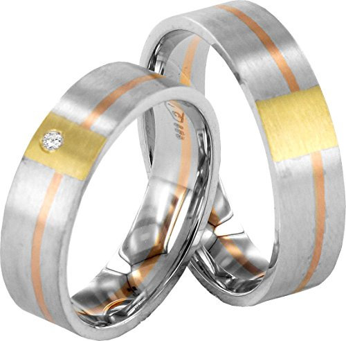 JC TRAURINGE 2 HEARTS COLLECTION 375er EHERINGE 9 KARAT TRICOLOR J131