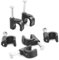 HS 7mm Ethernet Cable Clips Clamps RG6 with Steel Nail (200 Pack) Wire Clips Black for Wall,Cord Management