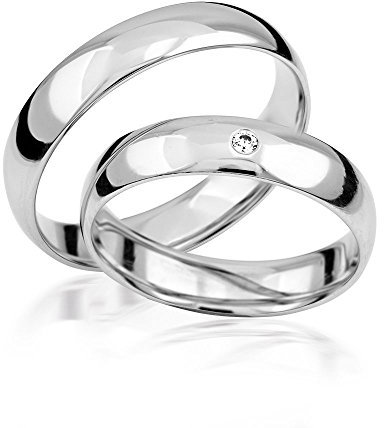 2x Palladium Eheringe Partnerringe Trauringe Verlobungsringe inkl. Gravur und Steine PDJC24-585