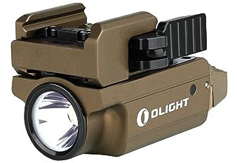 OLIGHT PL-Mini 2 Valkyrie Linterna Táctica con Riel Ajustable Carga Magnética Potente 600 Lúmenes para Caza Investigación Exterior(desierto tan)