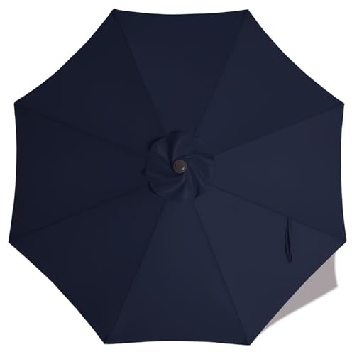 ABCCANOPY 230cm Sonnenschirmbezug mit 8 Rippen, UV-Schutz Schirmabdeckung für Sonnenschirm, Outdoor Terrassenschirm, Marktschirm,Nur Ersatzstoff,Navyblau