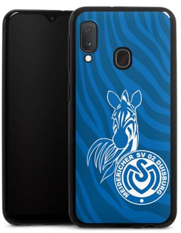 Silikon Hülle kompatibel mit Samsung Galaxy A20e Case schwarz Handyhülle Zebra MSV Duisburg Fanartikel