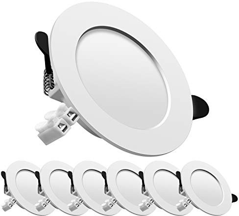 6 Faretti Led da Incasso,led integrati 7W,700 Lumen,luci ultrasottili da soffitto e per l’illuminazione da interno,Lampada Bianco Caldo da Incasso per Cartongesso,foro incasso Ø 75 mm - Ø 95 mm