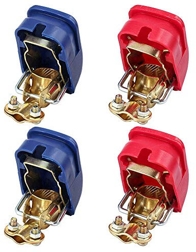 Liberación Rápida Bornes de Batería 12V Conectores de Batería Juego de bornes de batería Bornes Bateria Coche, Bornes Abrazaderas Clip para Barco de Caravana(2 par)