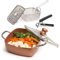 Moss & Stone Kupfer-Kochgeschirr, 24.1 cm, antihaftbeschichtete Pfanne, tiefe quadratische Pfanne, Bratkorb, Dampfgarer, 5 Quart Kupfertopf-Set, Induktions-Kupfer-Kochgeschirr-Set