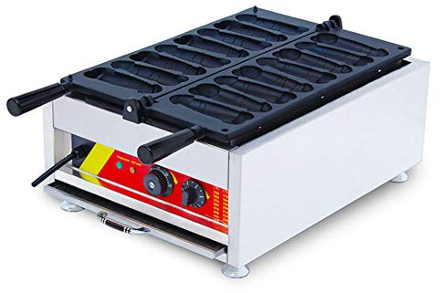 CGOLDENWALL NP-229 Gofrera Máquina de Gofres de 8pcs Waffle Maker Eléctrica con Placa Antiadherente de Acero Inoxidable & Termostato Digital Certificado CE